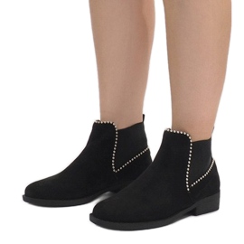 Schwarze Stiefel mit elastischem Q-29 1