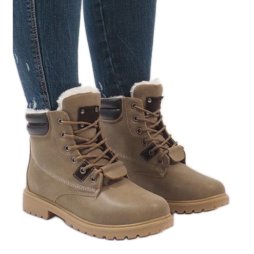 Khaki isolierte Stiefel D494C-9 grün 1