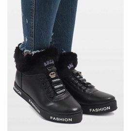 Schwarze GF-ZM106 Stiefel mit Fellfutter 2