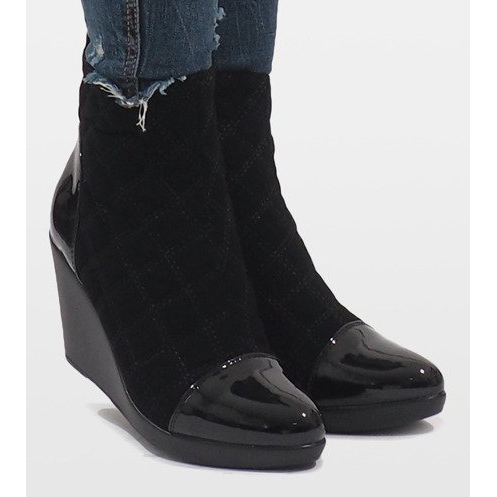 Elegante Stiefel mit Keilabsatz 1455 Schwarz 2