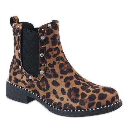 Isolierte Leopardenstiefel mit HQ921-Nieten mehrfarbig 1