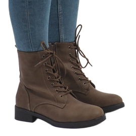 Khaki isolierte Schnürstiefel W122 2