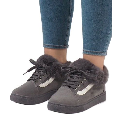 Graue Stiefel, isolierte Turnschuhe FB-186 2