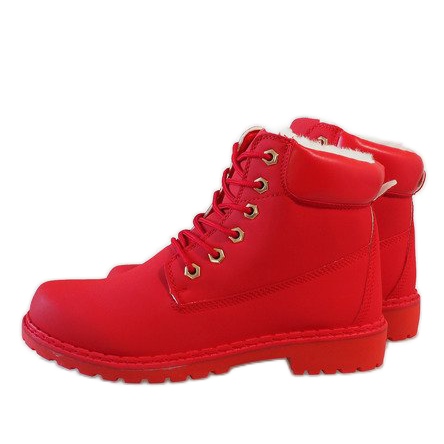 Schwarze isolierte Stiefel B1819-6 rot 2