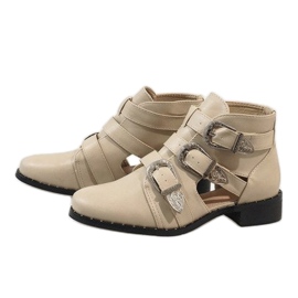 Beige Stiefeletten offen 99-36 1