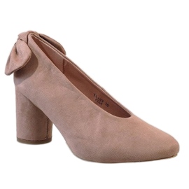 Pinke Wildleder-Pumps am LL-93P-Pfosten rosa 1