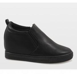 Schwarze Sneakers auf dem Keil DD384-1 2