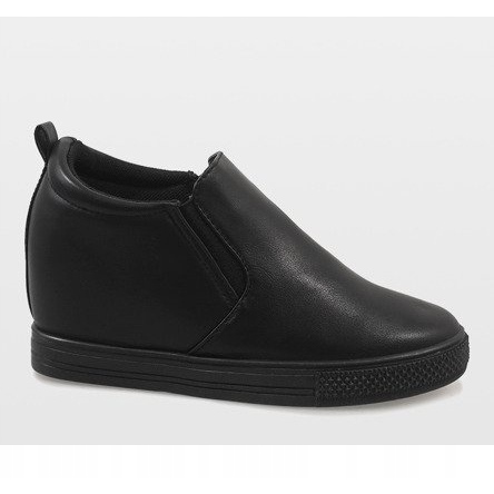 Schwarze Sneakers auf dem Keil DD384-1 2