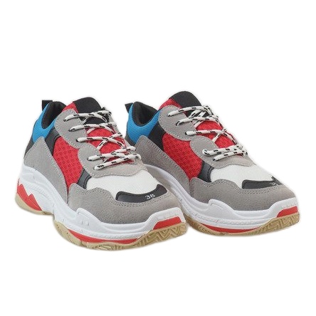 Schwarze modische Sportschuhe D1901-L65 grau mehrfarbig 1