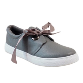 Graue Sneakers mit Schleife 3057-3 1