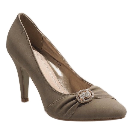 Beige High Heels J211 grün 1