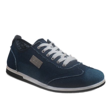Schwarze Denim-Herren-Sneaker A9501 navy blau 1