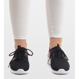 Sportschuhe mit Blumen 625 Schwarz 1