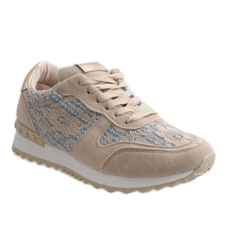 Beige Sneakers mit G-100-Spitze 1