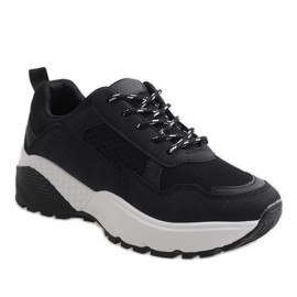 Schwarze modische Sportschuhe LT017 1