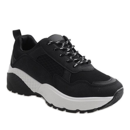 Schwarze modische Sportschuhe LT017 1