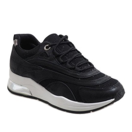 Schwarze modische Sportschuhe LL1718 1