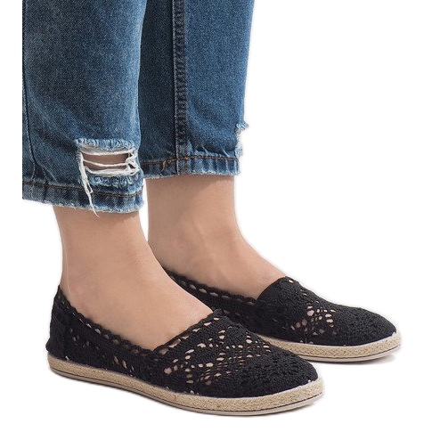 JX57P schwarze Spitzenturnschuhe 2