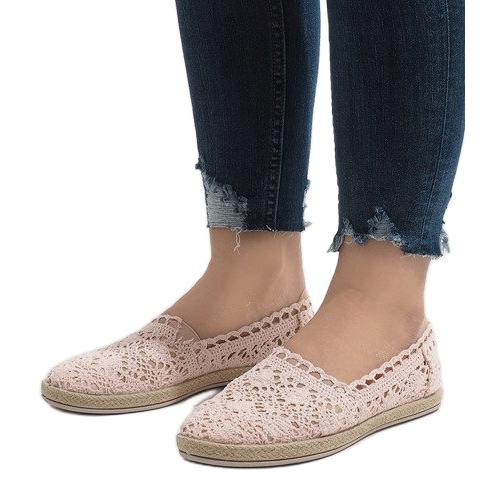 JX57P Sneakers aus rosa Spitze 1