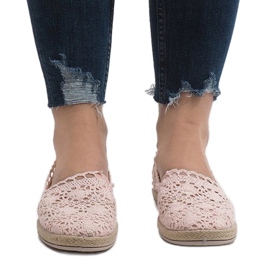 JX57P Sneakers aus rosa Spitze 2