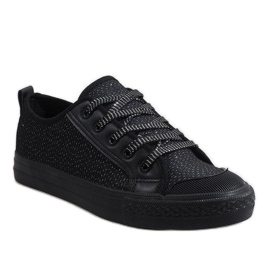 Schwarze Glitzer-Sneaker BOK-1138 1
