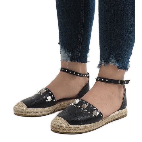 Schwarze Espadrilles mit Favara-Nieten 1