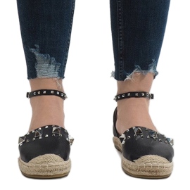 Schwarze Espadrilles mit Favara-Nieten 2