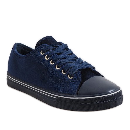 Sneakers aus Velours in Marineblau BK6197-2 1