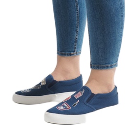 Marineblaue Slip-On-Sneakers NB102P 1