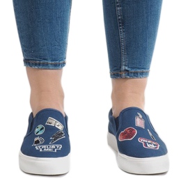 Marineblaue Slip-On-Sneakers NB102P 2