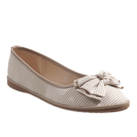 Beige Ballerinas mit Schleife SK40 1