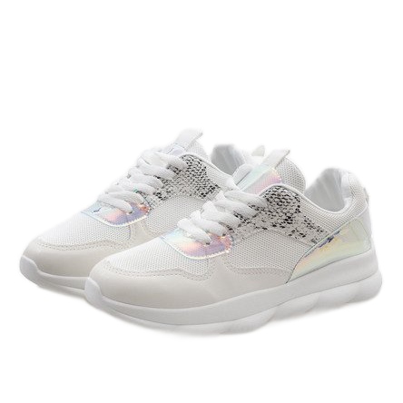 Weiße modische Sportschuhe W-3097 1