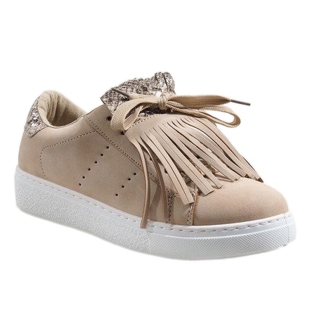 Beige Sneaker mit Schlangenmuster 451-Y 1