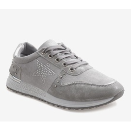 Graue Sport-Sneaker mit Stern XSM101-19 1