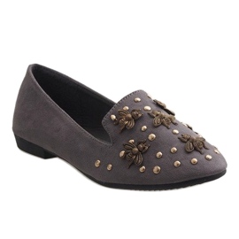 Graue Ballerinas Loafer 6979-P 1