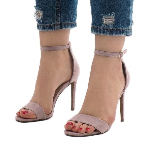 Lila Wildleder-Sandalen mit hohem Absatz SY-31P 1