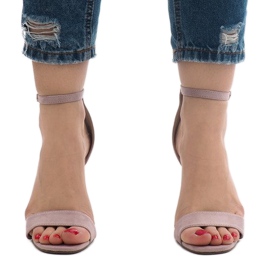 Lila Wildleder-Sandalen mit hohem Absatz SY-31P 2