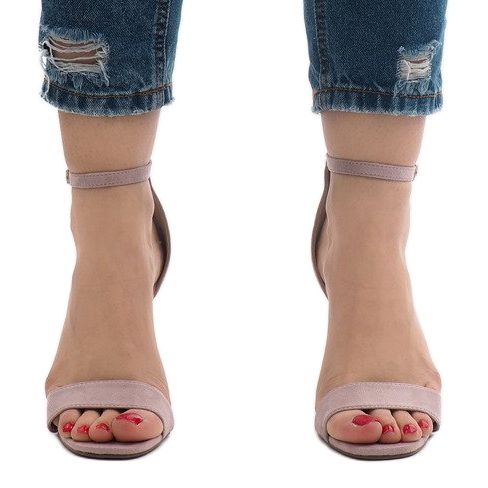 Lila Wildleder-Sandalen mit hohem Absatz SY-31P 2