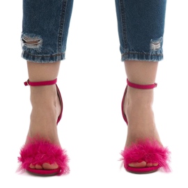 Rosa NF-19P Wildleder-Sandalen mit hohem Absatz 1