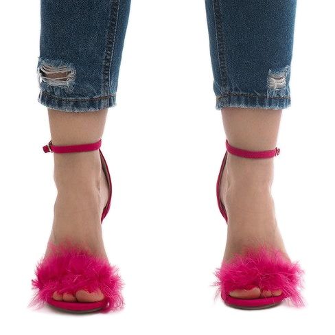 Rosa NF-19P Wildleder-Sandalen mit hohem Absatz 1