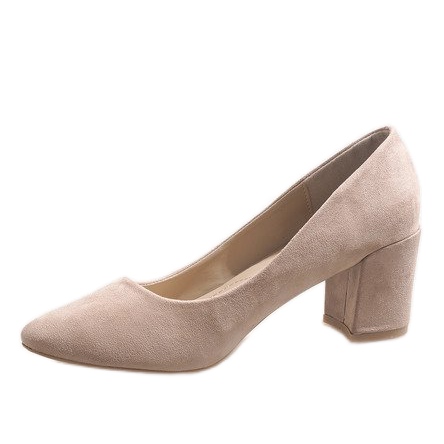 Beige Wildleder-Pumps an der D-1228-Säule 1