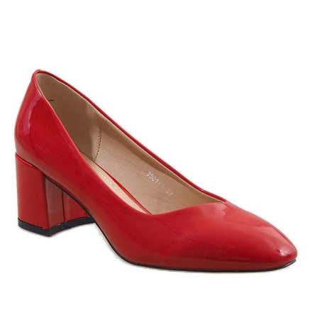 Rot lackierte Pumps am Pfosten 7501-1 1