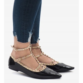 Schwarz lackierte Ballerinas 127-12 2