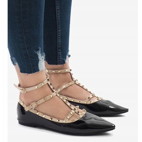 Schwarz lackierte Ballerinas 127-12 1