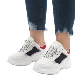 Bunte modische Sportschuhe YM-31 Schwarz weiß rot 1