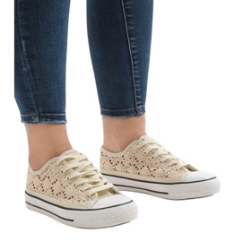 Beige Sneakers aus Spitze BB2050-SP 1