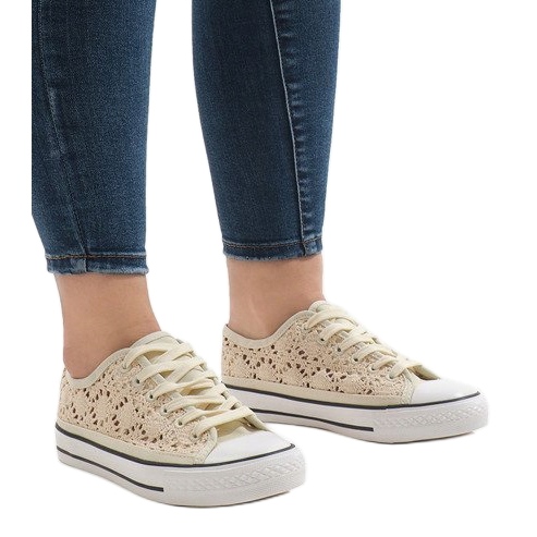 Beige Sneakers aus Spitze BB2050-SP 1