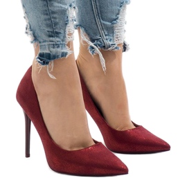 Kastanienbraune klassische High Heels AT-0596-L rot 1