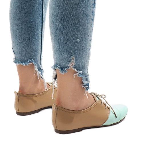 Mint durchbrochene Jazzschuhe Oxford Schuhe 2 braun grün 1