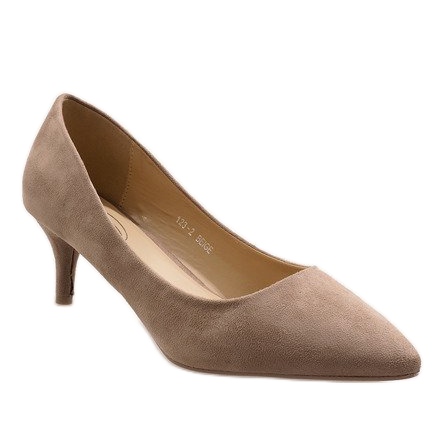 Beige Pumps auf einem Stift 123-2 1